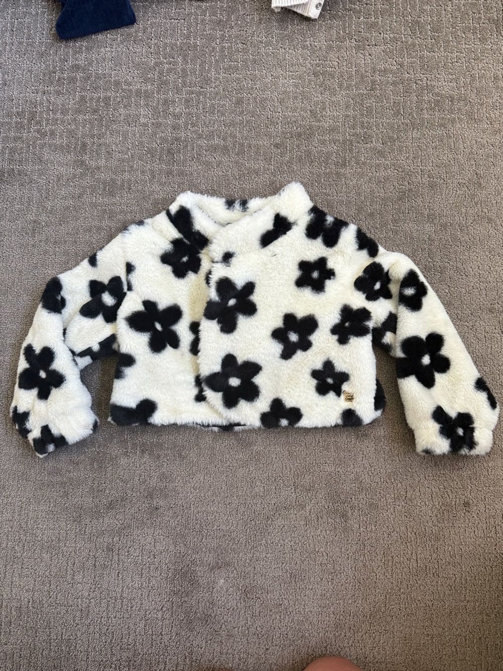 Girls' Black & Off White Floral Dressy Jacket
